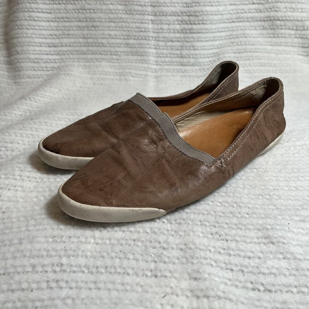 Frye Melanie Slip On Loafers Leather Upper Rubber Insole Gray Size 6
